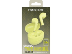Auriculares SBS Music Hero (Outlet Caixa Aberta - Bluetooth True Wireless - Autonomia: Até 16 horas - Amarelo)