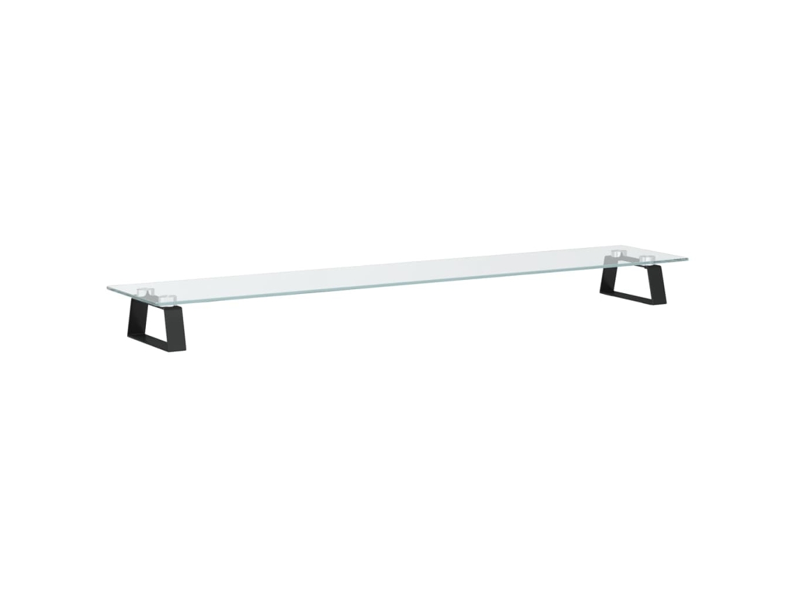 VIDAXL Suporte para Monitor 100X20X8 Cm Vidro Temperado e Metal Preto