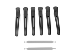 6 Pentes De Cabelo Profissionais Duckbill Antiderrapantes Com Faixa De Silicone Para Corte E Estilo De Cabelo (preto)