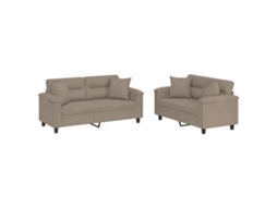 Sofa Set, Sofa Sets Vidaxl Cinzento-acastanhado Microfibra (n/a)
