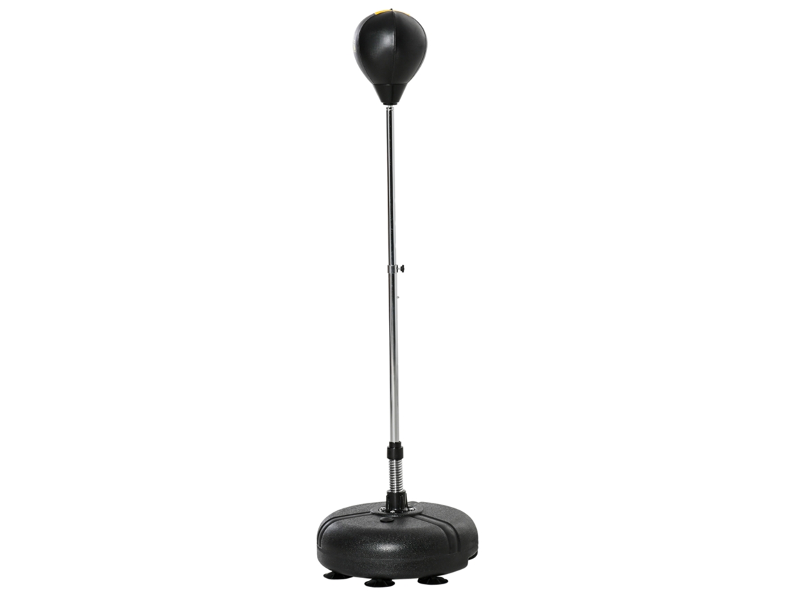 Saco De Boxe De Pé Com Altura Ajustável De 4 Níveis Base Preenchida Luvas E Inflador Ø45x133-151 Cm Preto