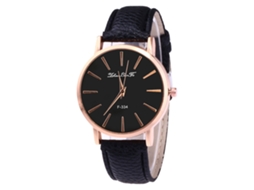 Reloj Hombre De Cuero Pu Moda Ocio Reloj De Cuarzo F334-ma-2 Negro