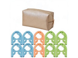 Conjunto Cabides Eifson Dobráveis Viagem 10 Cabides + Bolsa (dourado)