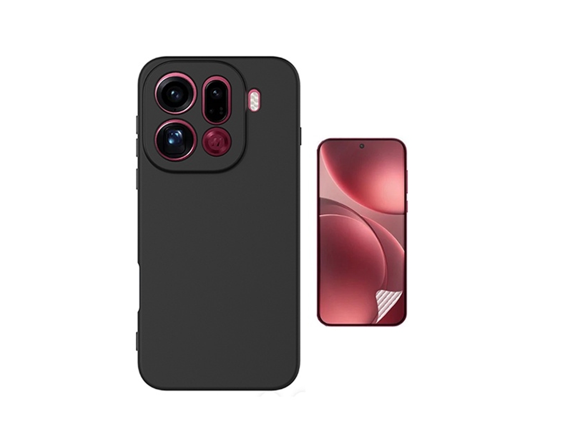 Kit Película Hydrogel Frente Capa Silicone Líquido Phonecare Para Oppo Find X9 Pro - Preto