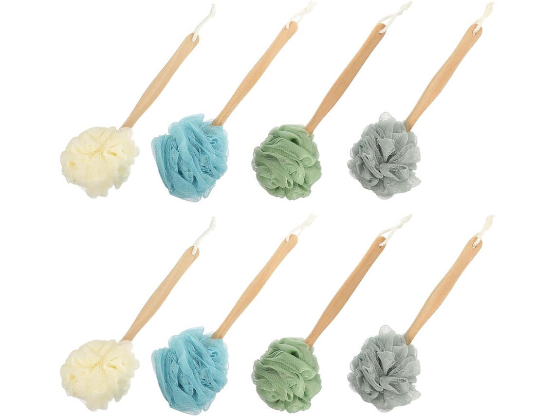 Conjunto De 8 Escovas Banho Com Cabo Longo Ibasenice Para Costas, Escova Corporal Esfoliante Macia Para Limpeza Profunda