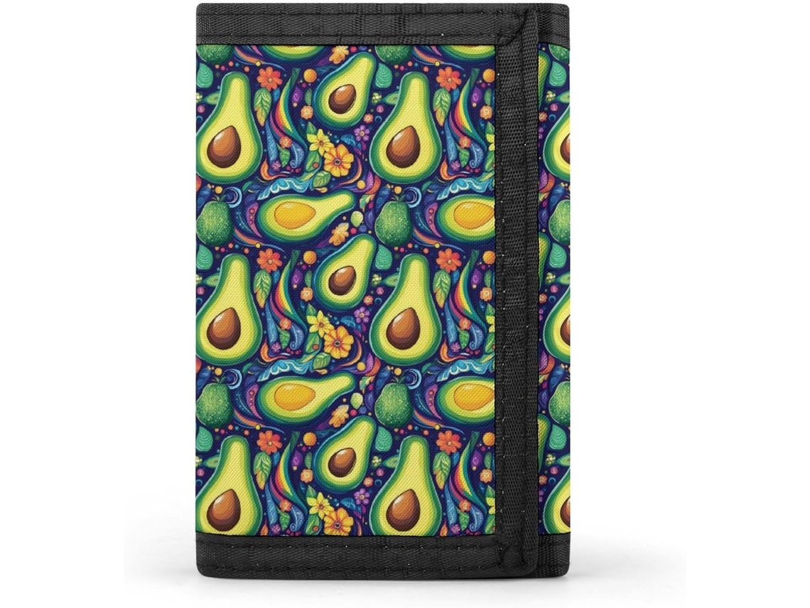 Carteira Masculina Abstract Avocado com Compartimentos para Bolso Dobrável Viagens Escritório