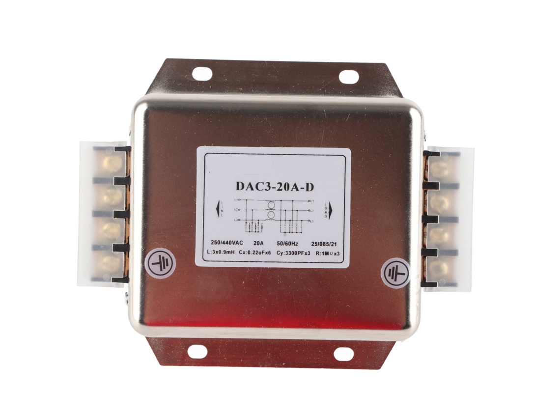 Veloriskku-filtro De Terminal Trifásico 3 Cables Para Línea De Alimentación Componentes Electrónicos Ac250/440v 50/60hz 20a