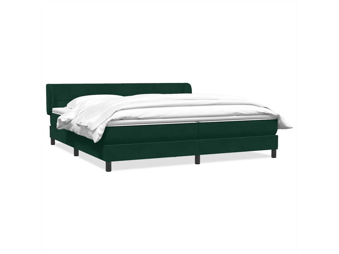 Maison Exclusive - Cama Com Molas/colchões 180x220 Cm Veludo Verde-escuro