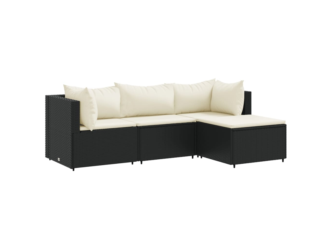 Garden Lounge Set, Garden Lounge Sets Vidaxl Preto Rattan / Vime (n/a)