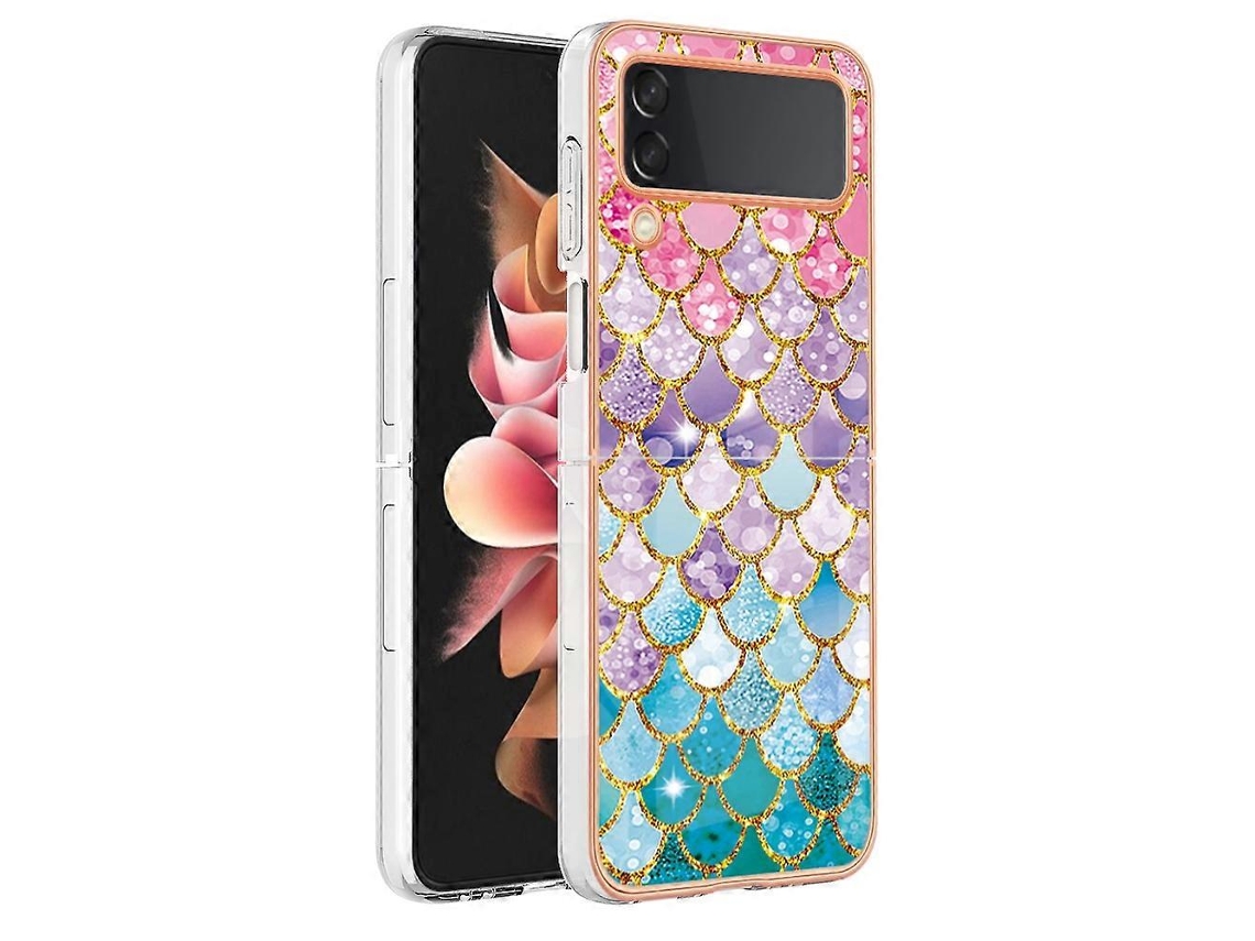 Capa De Celular Imd Tpu Galvanizada Com Anel Para Samsung Galaxy Z Flip4