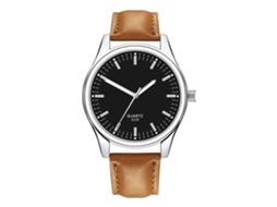 Relógio masculino com pulseira de couro PU, casual, analógico, quartzo (1)