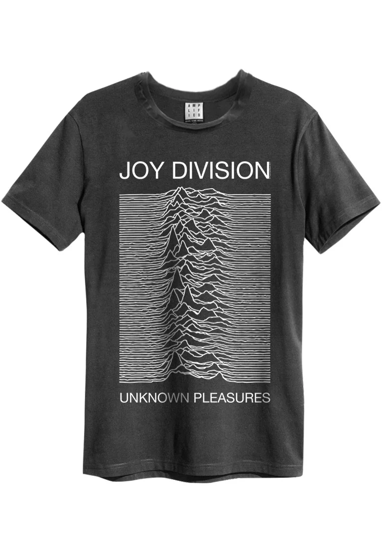 Size:xxxl Rockinstone Joy Division - Unknown Pleasures Charcoal - T-shirt Unisex Adults