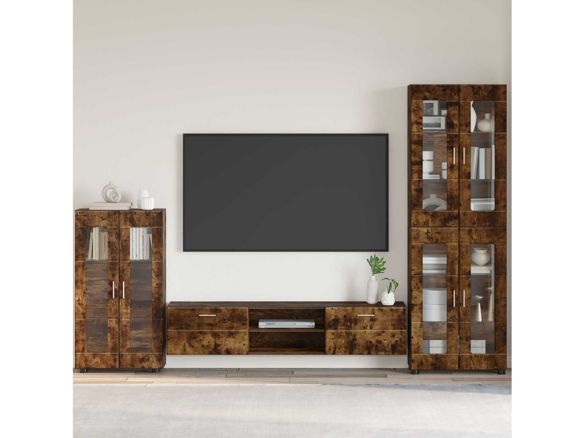 Vidaxl Buffet Com Porta Florin Carvalho Defumado 55,5 X 29 X 100 Cm
