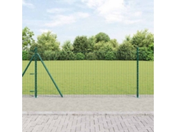 Vidaxl Cerca Europeia Com Base De Concreto 10 X 0,8 M Verde Malha