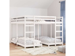Vidaxl Estrutura De Cama Beliche Tripla Branco 200 X 200 Cm