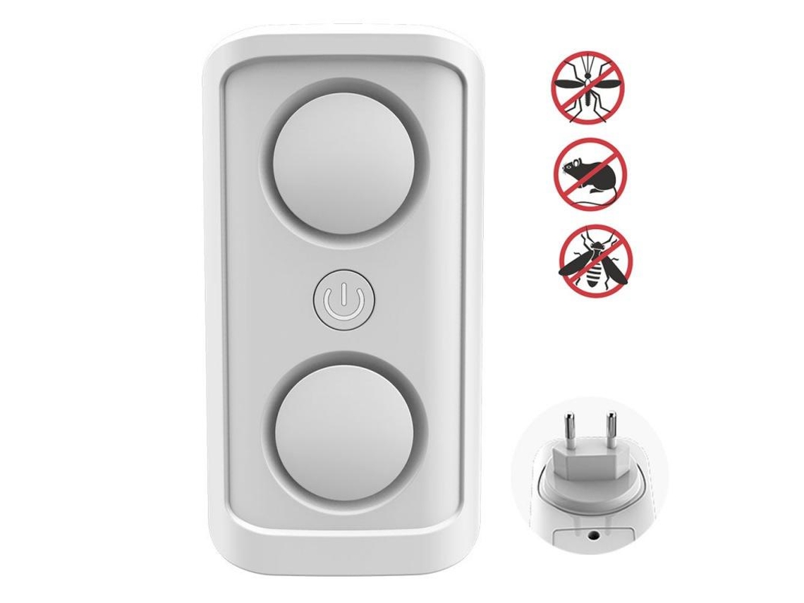 Repelente ultrassônico AQUAFORGE para ratos e camundongos, não tóxico, ecológico, branco
