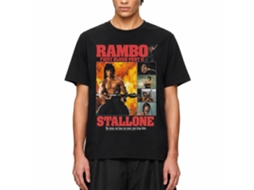 Rockinstone Rambo Movie Part Ii Collage Black Adult T-shirt Size:xl