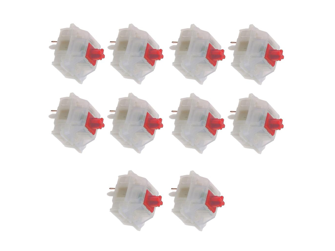 10pcs Interruptor Vermelho Leitoso De Eixo Linear À Prova De Poeira Gateron Para Teclado Mecânico