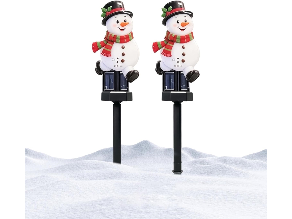 Conjunto De 2 Luzes De Natal Em Formato De Boneco De Neve Com Led À