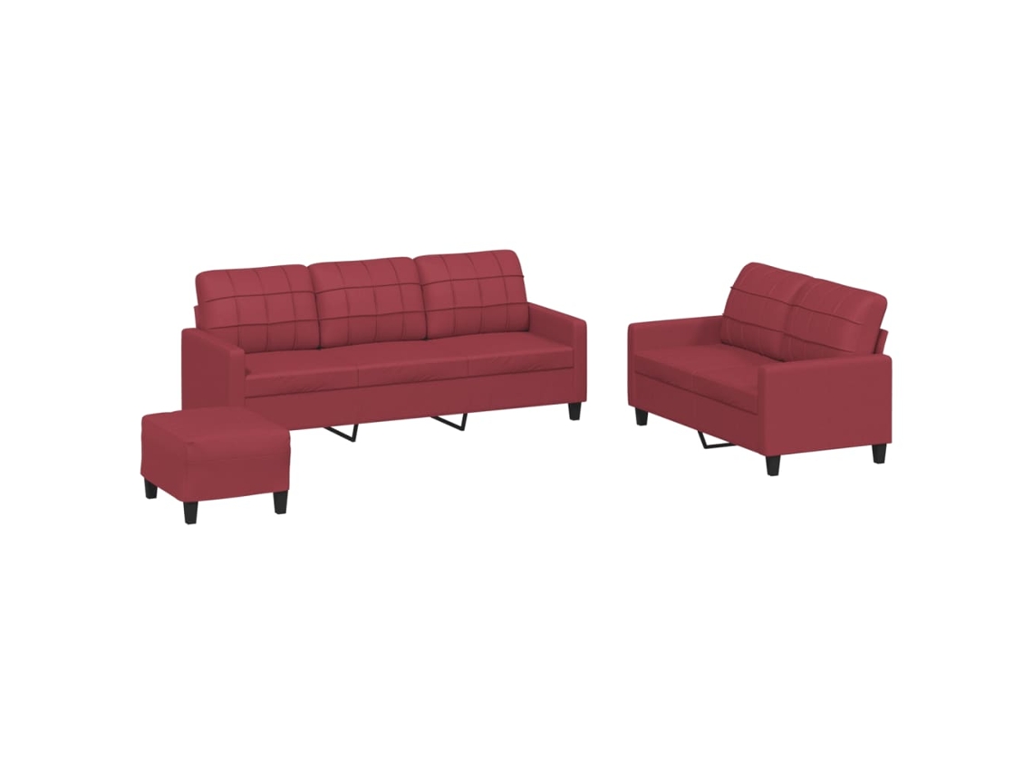 Sofa Set, Sofa Sets Vidaxl Vermelho Couro Artificial (n/a)