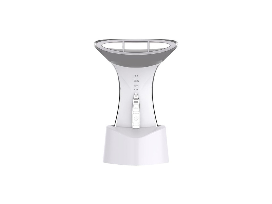 Ferramenta Para Pescoço E Rosto Com Led De 5 Cores Para Cuidados Com A Pele (branco E Prata)