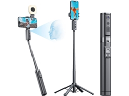 Tripé Com Rastreamento Facial Automático De 360° Com Controle Remoto E Por Gestos Para Iphone (preto)