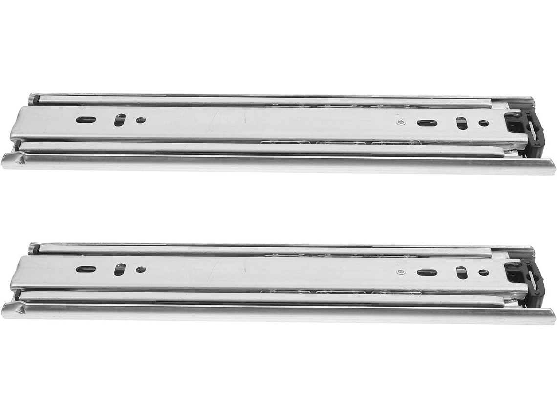 Conjunto De 2 Corrediças Gaveta Em Aço Inoxidável, Com Extensão Total E Rolamentos De Esferas, 25cm 10 Polegadas, Cor
