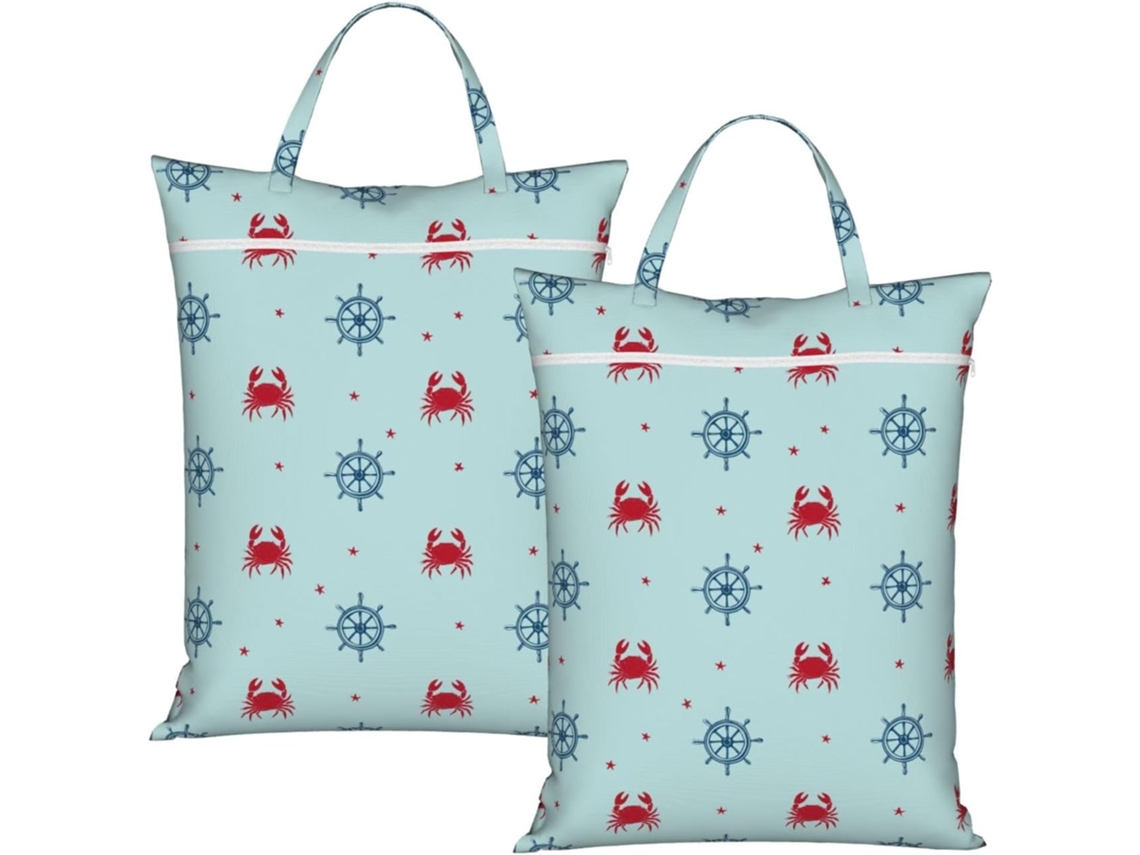 Conjunto De 2 Sacos De Roupa Suja Para Viagem (azul Claro Com Roda
