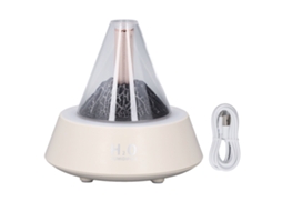 Difusor de Aromaterapia Vulcão 7 Luzes Led Silencioso Desligamento Automático 80ml Branco S/MARCA