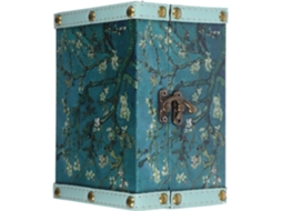Caixa de Joias Madeira PU GOKOCO com Design Artístico e Pintura Vintage