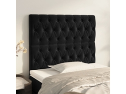 Vidaxl Cabeceira Preta 90x7x118/128 Cm Veludo