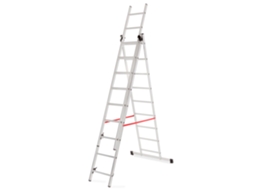 Escada de alumínio básica 3x9 degraus 150kg Awtools