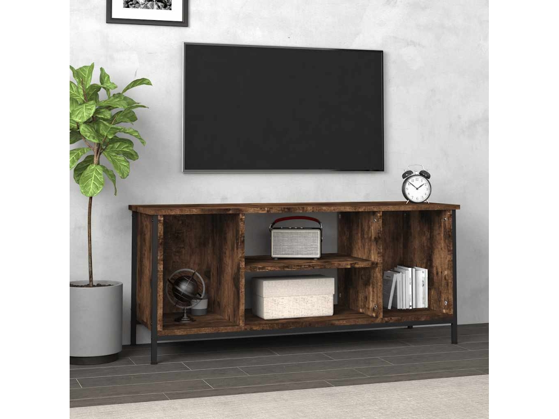 Vidaxl Móvel P/ Tv 102x35x45 Cm Madeira Processada Carvalho Fumado