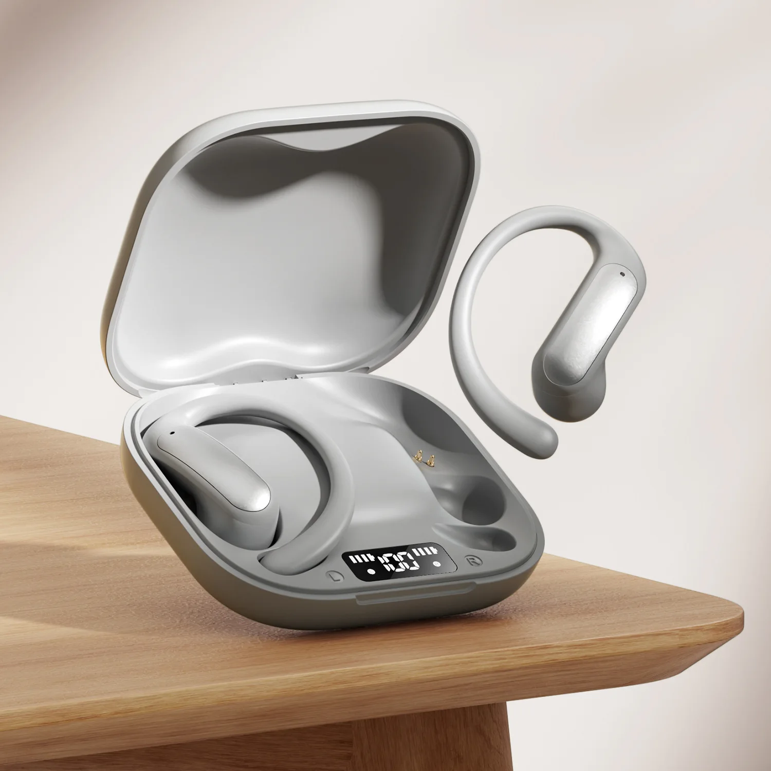 (prateado) Fones De Ouvido Bluetooth 5.4 De Design Aberto Com Graves Potentes.