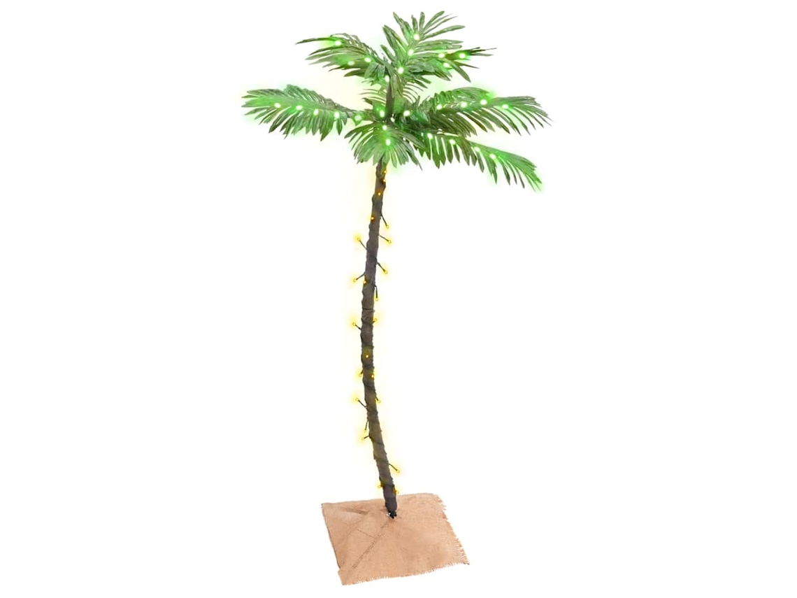 Vidaxl Palmeira C/ 72 Luzes Led 120 Cm Branco Quente