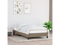 Vidaxl Estrutura Cama Sem Colchão 100x200 Cm Tecido Cinza-acastanhado
