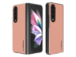 Capa Protetora Completa Em Couro Liso Resistente A Impactos Lc.imeeke Para Samsung Galaxy Z Fold4 5g.