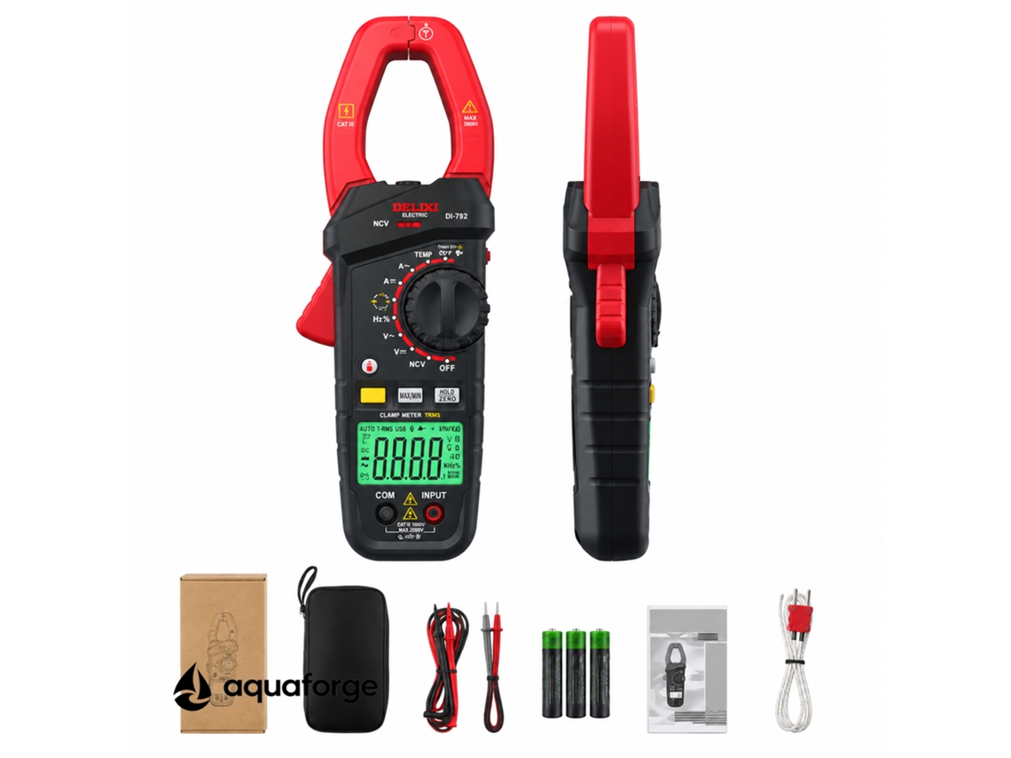 Alicate Amperimétrico Aquaforge Di-792, 1200a, 2000v