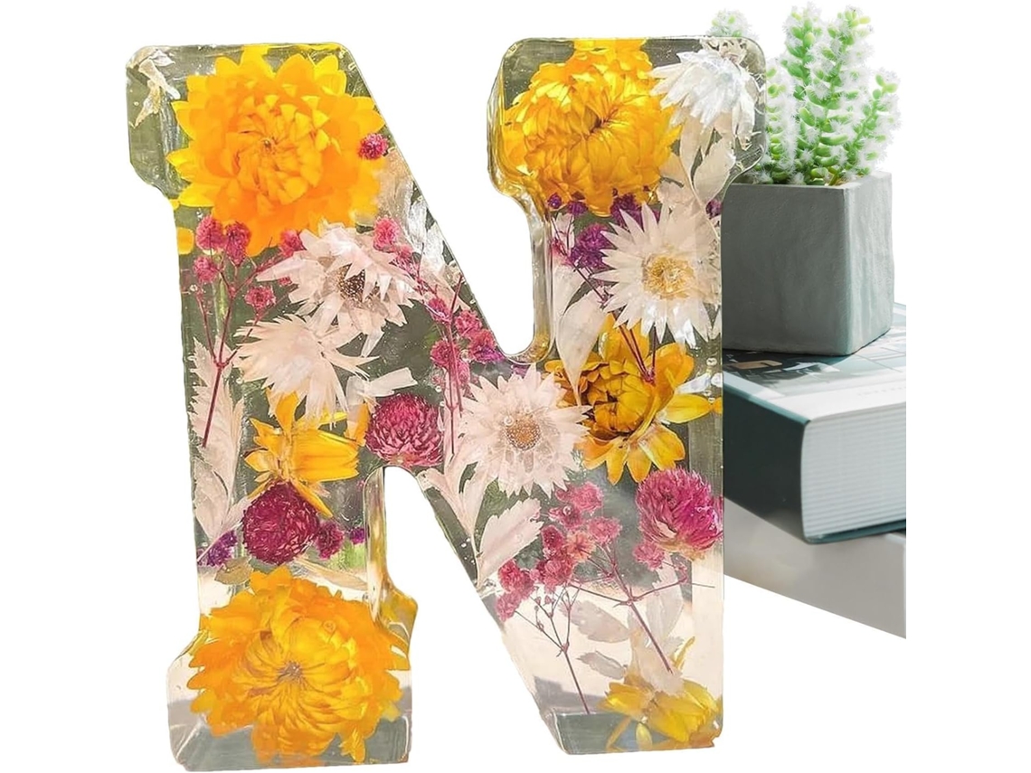 Luminária Decorativa Com Letras Iluminadas Em Resina Feita À Mão.