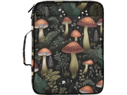 Pasta Expansível Clássica Preta Cor Cogumelo, Organizador Com 7 Bolsos, Fichário De 3 Argolas E Fecho Zíper Escola
