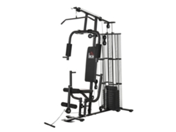 Estação De Ginástica Multifuncional Para Treino Doméstico E Profissional, Em Aço, 150x110x210cm, Preta.