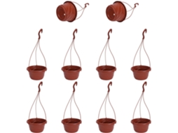 Kit de 10 Vasos de Plástico para Pendurar, com Prático Dispositivo para Varanda e Mesa. Design Simples para Suculentas CHABERLU