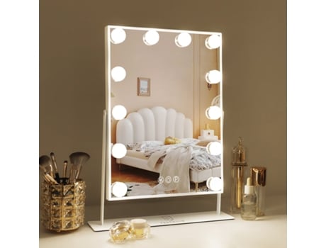 Espelho Maquilhagem FENCHILIN com Luz 12 Led 30X41 Cm