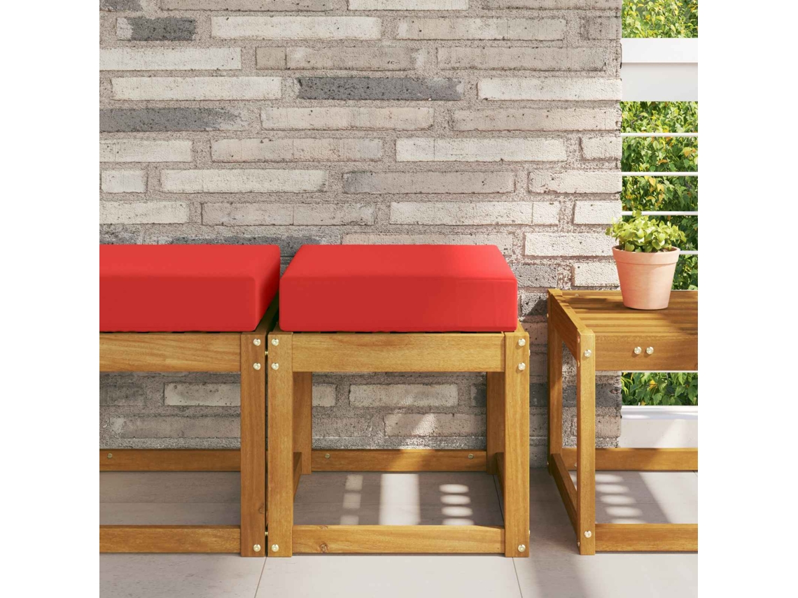 Vidaxl Almofada De Assento Externa 100% Poliéster Vermelho