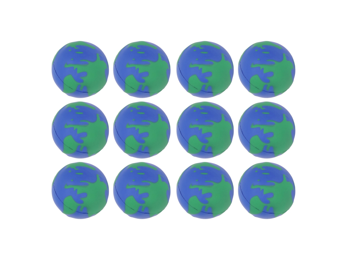12pcs Bola Macia De Globo Terrestre 63mm Pu Squeezable Para Alivio De Estresse Crianças Adultos
