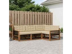 Vidaxl Conjunto De Sofás Para Exterior 4 Pcs Natural E Bege