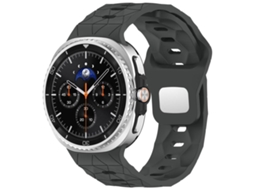 Bracelete para Samsung Galaxy Watch 8/8 Classic Silicone com Textura de Futebol Clássica e Fivela Reversa em Aço Cinza XIAOMOYU