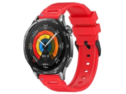 Pulseira De Silicone Preta Com Fivela E Padrão Vertical Para Huawei Watch 22mm
