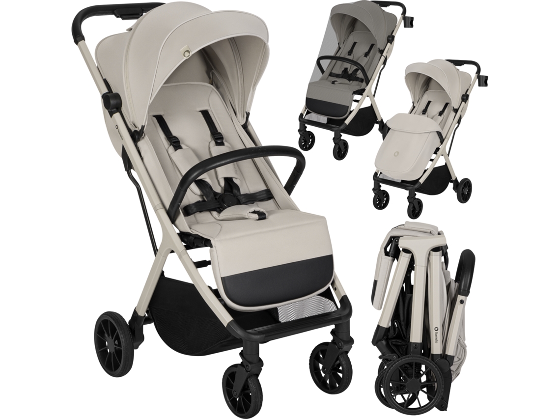 Carrinho Compacto De Passeio De Bebé Lionelo Cloe Plus - Até 22kg - Dobragem Automática - Grandes Rodas Com Suspensão - Capota Upf50+ - Acessórios