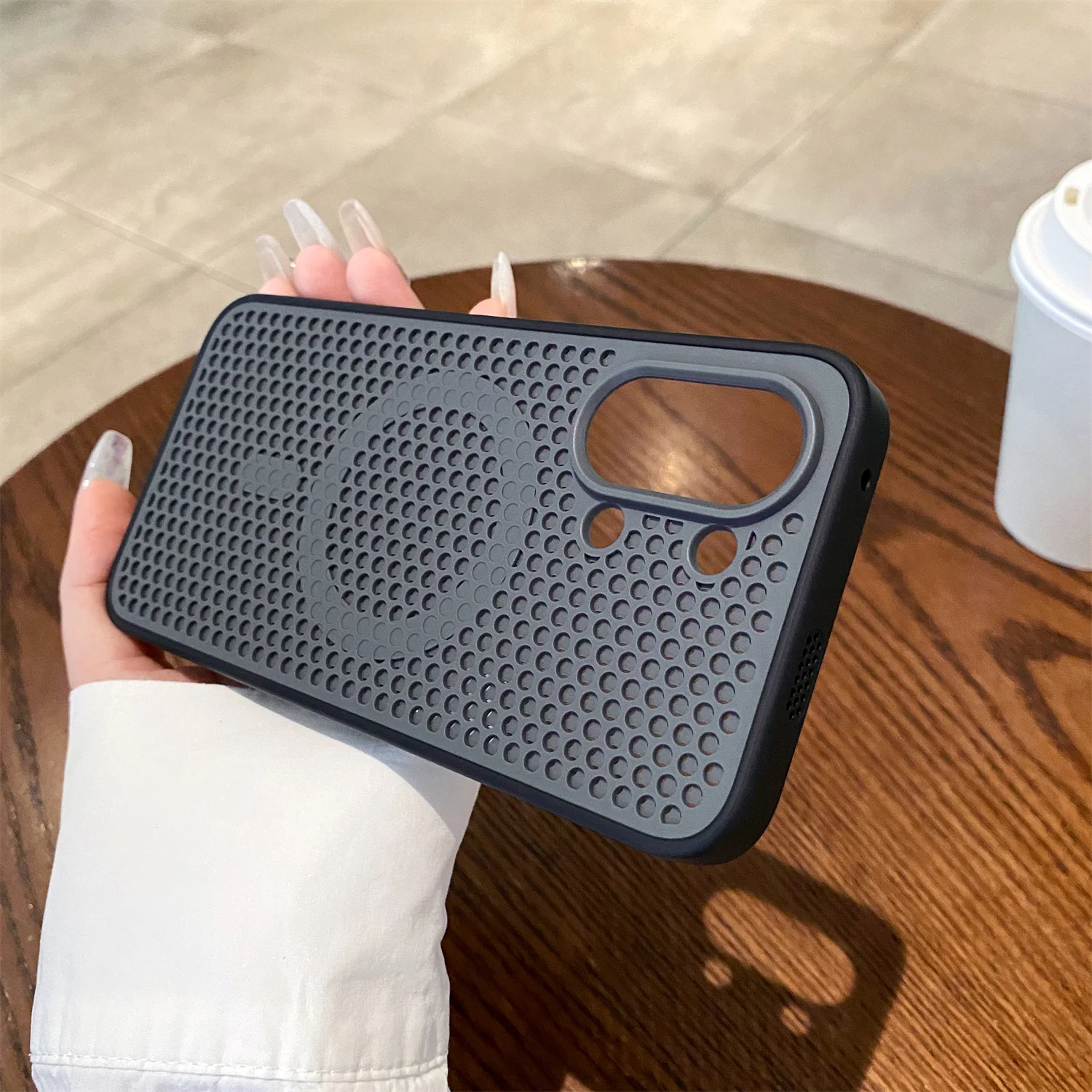 (redmi K80 Pro Preto) Capa Protetora Rígida Fosca Com Malha De Resfriamento Magsafe